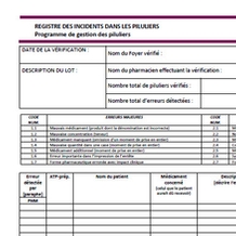 Registre des incidents pour les piluliers